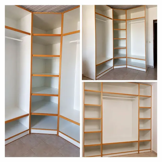 Dressing et placards d'angle en bois sur mesure